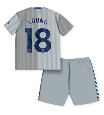 Everton Ashley Young #18 Tredje Kläder Barn 2023-24 Kortärmad (+ Korta byxor)